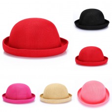 Fashion Mujer Girls Sun Hat Folding Cotton Linen Cap Pure Color Spring Autumn  eb-72344956